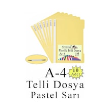 Telli Dosya Plastik A4 10 Lu 1 Paket Poşet Dosyalara Uyumlu Ekonomik Kaliteli Şeffaf Kapak Telli Dosya Okul Büro Ofis Bej
