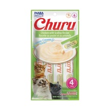 Ciao Churu Cream Tavuklu Ve Deniz Taraklı Kedi Ödülü 4 X 14 Gr
