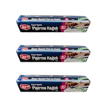 Roll-up Kayar Bıçaklı Beyaz Yağlı Fırın Tepsi Pişirme Kızartma Kağıdı 3'lü 37 CM x 40 M