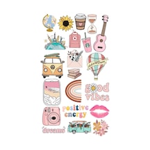 21 Adet Adventure Temalı Sticker Seti Planner Ajanda Art Laptop Tablet Telefon Bullet Journal Etiket