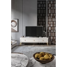 180 CM KLAS MDF MEBRAN KAPAK EKRU GOLD