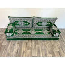 Coton Şark Köşesi Saraylı Desen Minder Takımı Yeşil