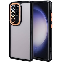 Galaxy Uyumlu S23 Ultra Kılıf Kamera Korumalı Renkli Kenar Ve Çerçeve Tasarımlı Klfs Vitamin Kapak-siyah Siyah