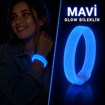 Mavi Kalın Glow Bileklik Kırılarak Yanan Parti Ve Festival Bilekliği 5286