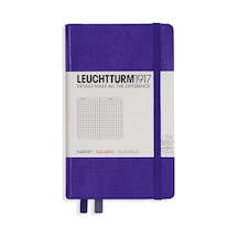 Leuchtturm1917 Not Defteri Cep Boy A6 , Sert Kapak, 187 Numaralandırılmış Sayfa, Kareli, Menekşe Mor