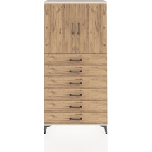 Arges Dolap 2 Raflı 6 Çekmeceli 2 Kapaklı 88x30x182 Aytaşı-çam Aytaşı