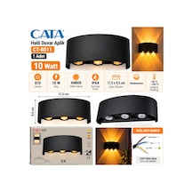 Cata Haiti 10w Amber Üç Mercek Ledli Duvar Aplik Ip44 220 Volt Çok Renkli