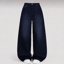 St.poll Unisex Baggy Jeans Lacivert