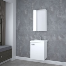 Denko Terra 50 Cm Mdf Banyo Dolabı Takımı Beyaz Denko Terra 50 Cm Mdf Banyo Dolabı Takımı Beyaz