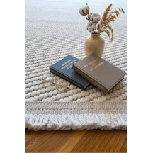 Leiva Home Lara 02 Krem Sisal İskandinav Modern Kaymaz Taban Yumuşak Özel Ölçü Salon Koridor Halısı 0140-krem/gri/bej