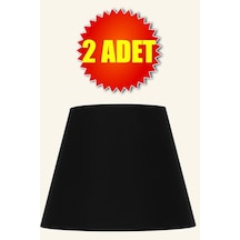 Siyah Konik Başlık Kumaş Lambader Şapka 2 Adet Çap 35 Cm Lb832