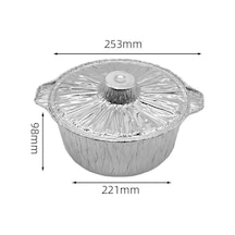 Suntek Pişirme Pot Pasta Tava Gıda Konteyneri Teneke Folyo Pot Gümüş
