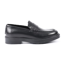Tuna Hakiki Antik Deri Siyah Loafer Erkek Ayakkabı - E4291 Siyah Antik