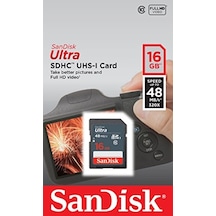 Sandisk Ultra SDSDUNB-016G-GN3IN 16 GB SDHC Class 10 UHS-I Hafıza Kartı