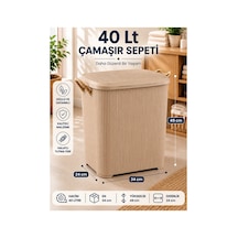 Liva Loft 40 L Kapaklı Çamaşır Sepeti Halat Saplı Bej - 918657149 Bej