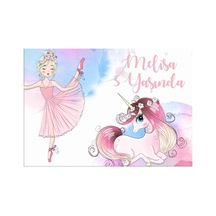 Unicorn Ve Balerin Tenalı Doğum Günü Afişi 35x50 Cm