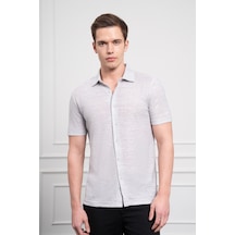 Morven Erkek Gri Trend Apaçi Yaka Dynamic Fit Kısa Kollu Gömlek 25ys004005100 Gri Gri