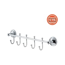 Çelik Banyo Paslanmaz Pirinç Bella Çıkmalı 5 Li Set Askılık 10 Yıl Garantili Beyaz