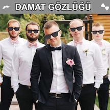Mey İthalat Damat Gözlüğü Düğün Ve Bekarlığa Veda Partisi Aksesuarı Siyah
