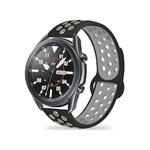 Mobilefix Gear S3 22mm Krd-02 Uyumlu Kordon-gri-siyah