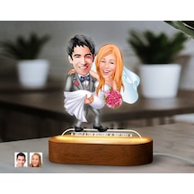 Bk Gift Kişiye Özel Yeni Evli Çift Karikatürlü Dekoratif 3d Biblo Led Işıklı Gece Lambası-8, Düğün Hediyesi, Yıl Dönümü Hediyesi Kobitmeyen138272 Bk
