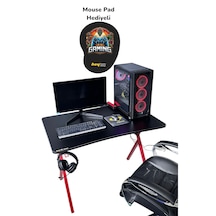 Heygaming2 Profesyonel Oyuncu Masası Siyah Kırmızı 110 Cm