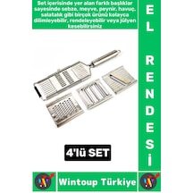 Ergonomik Kaymaz Meyve Sebze Jülyen Dilim Rendeleme Dilimleme Mutfak Değiştirilebilir 4lü El Rendesi Çok Renkli