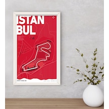 Bk Gift Istanbul Park Tasarımlı Dekoratif Ahşap Beyaz Çerçeveli T