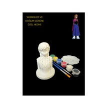 3d Anna Figür Boyama Seti - Kendin Boya Hobi Ve Etkinlik Seti - Akrilik Boya + 2 Fırça