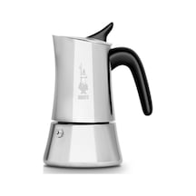 Moon Exclusive: 6 Cups Ocak Üstü Espresso Pişirici - 235ml - Gümüş Renk - Paslanmaz Çelik Gövde - Patentli Güvenlik Valfi - Tüm Ocak Türleri İçin Uygundur İndüksiyon Dahil