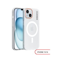 Apple iPhone 13/14 Magsafe Uyumlu Mat Sert Klein Kılıf Beyaz