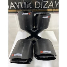 Akrapovic Karbon Egzoz Ucu Çift Çıkış 90mm Sağ Sol Set --mayukdiz