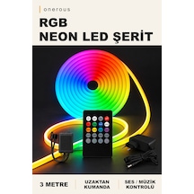 Onerous 3 M Rgb Neon Led Şerit, Müzik Kontrollü, Kumandalı
