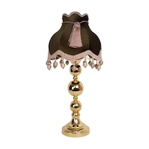 Haki Yeşil Kadife Salon İçin Vintage Abajur Kaliteli İşçilik AB03 Diğer