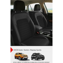 Mocha Taytüyü Oto Koltuk Kılıfı Dacia Sandero-stepway-duster Uyumlu Siyah