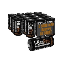 I-gen Pro Hr14 C Orta Boy 5000 Mah Şarj Edilebilir C Boy 1.2v Ni-mh Şarjlı Pil 16'lı Paket