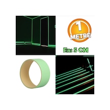 Reflektörlü Oto Dış Aksesuar Parlayan Fosfor Yeşil Reflektif Düz Şerit Bant 5 Cm 1 Mt İkaz Bandı