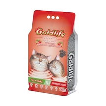 Goldlife Active Carbon Çilek Kokulu İnce Topaklaşan Bentonit Kedi Kumu 10 L