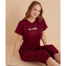 Mihra Kadın Bisiklet Yaka Milan Likralı Kapri Kısa Kol Pijama Takımı 50108b - 1 Adet Bordo Mihra Kadın Bisiklet Yaka Milan Likralı Kapri Kısa Kol Pijama Takımı 50108b - 1 Adet Bordo