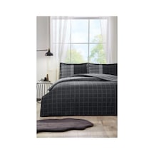 Özdilek Siyah Nera Çift Kişilik Lastikli Fitted Çarşaf Nevresim Takımı 0544