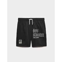 Marks & Spencer Off Shore Grafik Desenli Deniz Şortu T87003403w Siyah