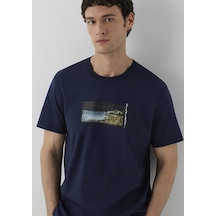 Mavi M0613520-70490 Mavi Baskılı T-shirt Erkek Tişort Lacivert