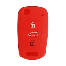 Hyundai Accent Era İ20 İ30 Elantra Uyumlu Silikon Anahtar Koruma Kılıf Kırmızı