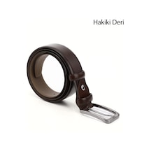 Gönderi(R) Gönderi R Kahve Antik Hakiki Deri 3,5 Cm Klasik Kemer Kahve