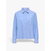 Only Onlcurla Oxford L/s Shırt Cc Wvn Kadın Mavi Gömlek - 5044515