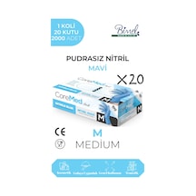 Nitril Mavi Pudrasız Muayene Eldiveni M - 1 Koli-20 Paket-2000'li