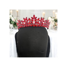 Kristal Taşlı Zarif Gelin,kına,nişan,söz,after,bride,party Taç Kırmızı - 707821550 Kırmızı