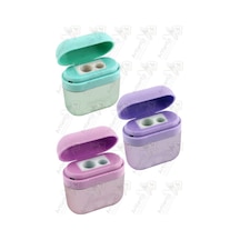 Kalemtraş 2 Li 3 Adet Kulaklık Kutulu Airpods Hazneli Jumbo Ve Standart Kalem Açacağı Plastik Kalemtıraş