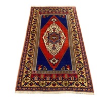 El Dokuma Sıfır Taşpınar Halısı 114x200 Lacivert Kiremit Kök Boya Kiremit