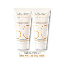 Maxeup Glutatyon Etkili Leke Karşıtı Tüm Ciltler İçin Yüksek Korumalı Güneş Kremi SPF50+ 2 x 50 ML